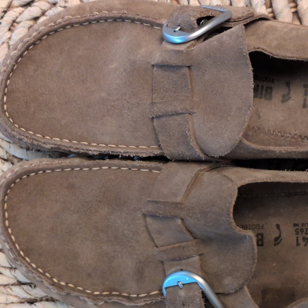Birkenstock Buckley Clogs Shoes Suede Brown Women's Slip On 41 / 10 Reg/Narrow
